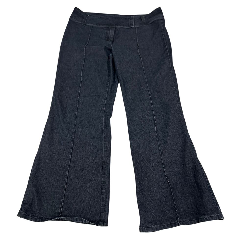 Bisou Bisou Cotton Blend Strech Denim Flare jeans black size 14